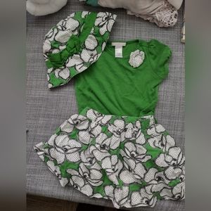 Janie and jack outfit hat, skirt, top 2t